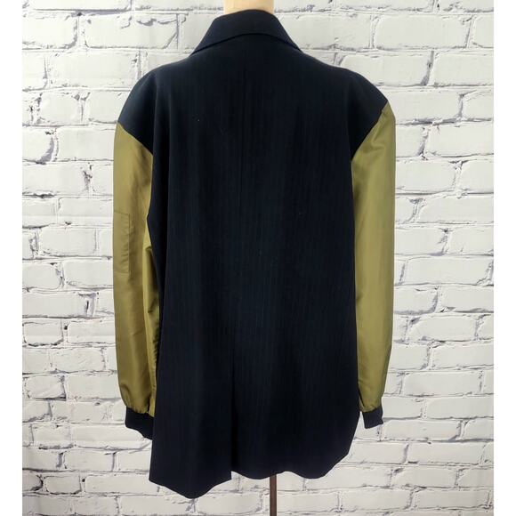 Anthropologie DOLAN Blazer Utility Mixed Fabric Size XL Edgy Military gorpcore - Picture 3 of 8